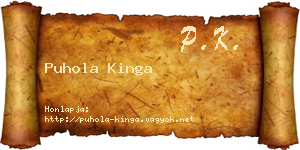 Puhola Kinga névjegykártya